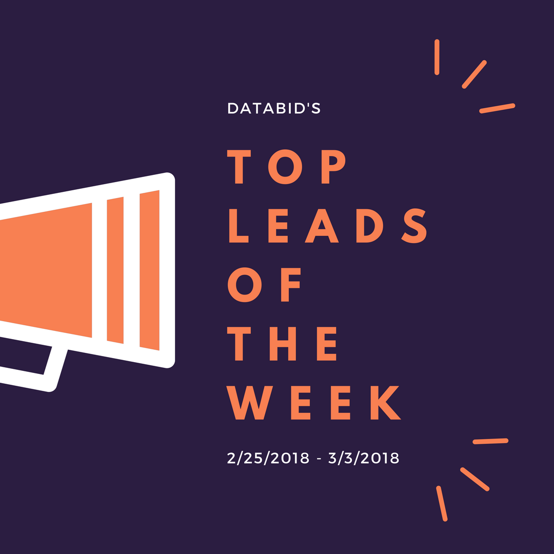 DataBids Top Leads of the Week 3.3.18