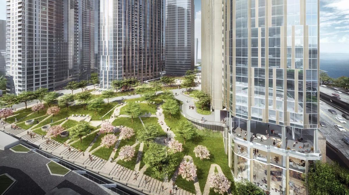 Revised three tower project for lakeshore east-1